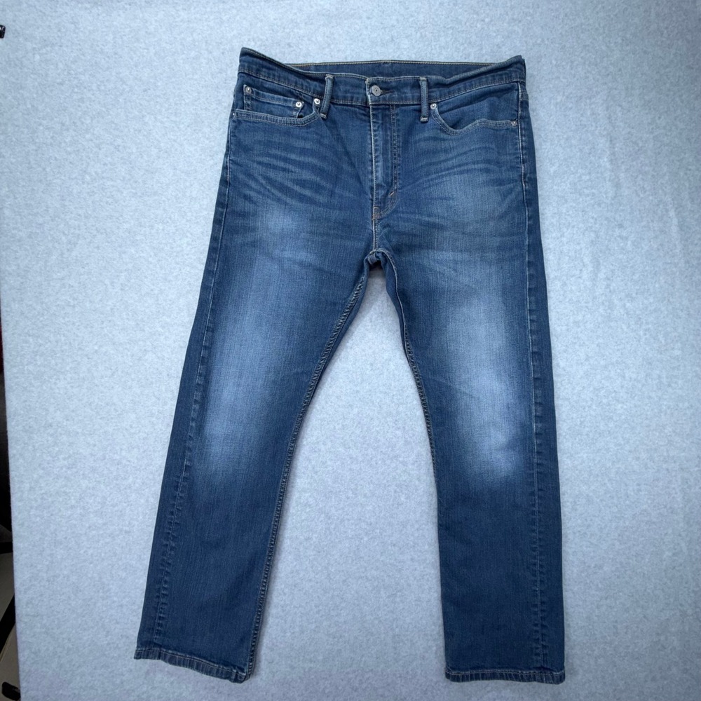 Levis 513 Slim Straight Mens Jeans 36x30 Medium Wash Blue Denim 5-Pocket Zip Fly